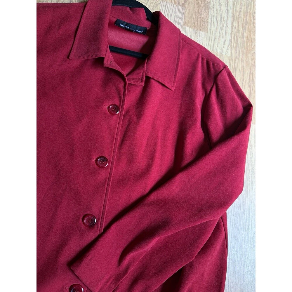Briggs New York Petite PL Crimson Red Stretch Long Sleeve Blazer Jacket
